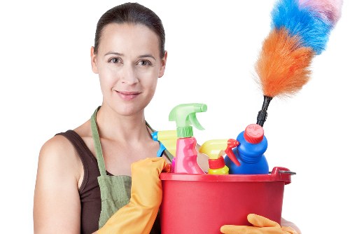 Eco-friendly carpet cleaning team sorting recyclable materials in Waterloo